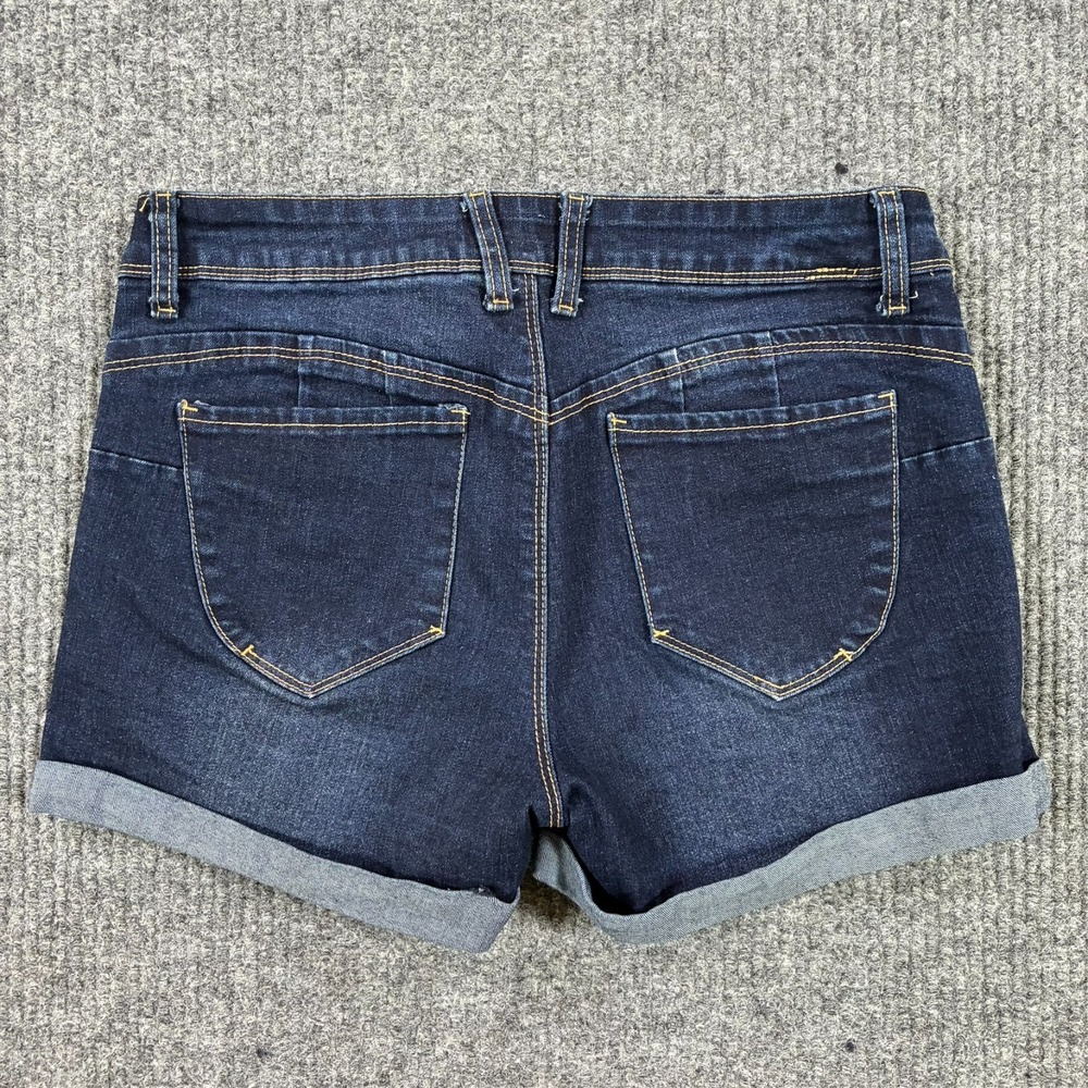 Cielo Jeans USA Womens Denim Shorts Size L Dark Wash Cuffed Stretch Low Rise - Picture 2 of 9